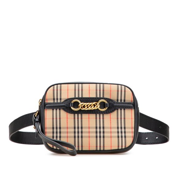 BURBERRY Black Leather Fanny Pack - Picture 1 of 8
